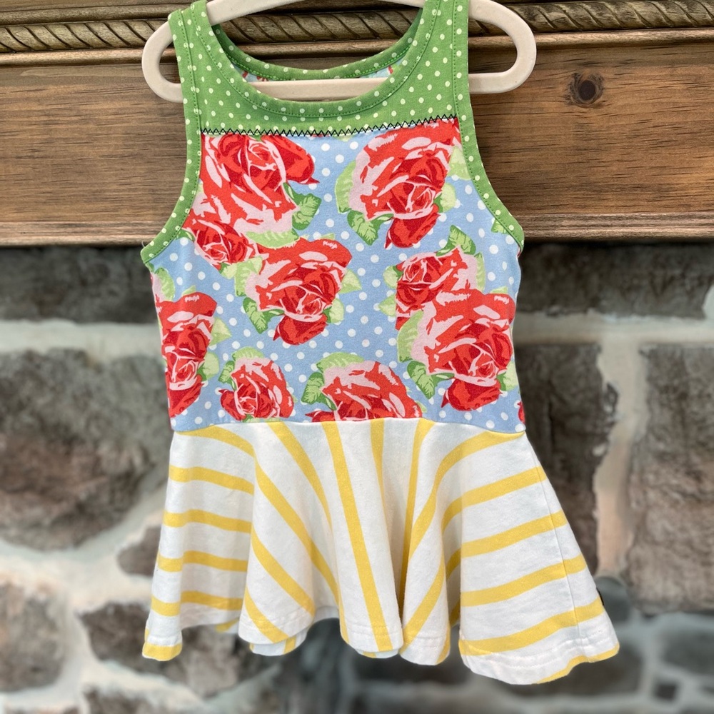Matilda Jane rose yellow stripe stretch top size 4